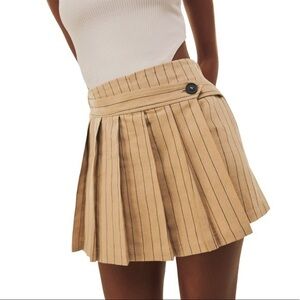Bershka Linen Blend Striped Skort Sz M